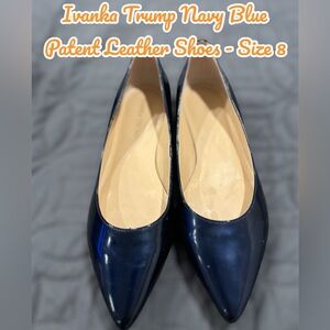 Ivanka Trump Navy Blue Patent Leather Flats - Size 8